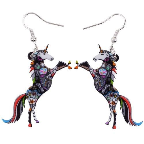 Boucles d'Oreilles Licorne<br> Pendantes - Une Licorne
