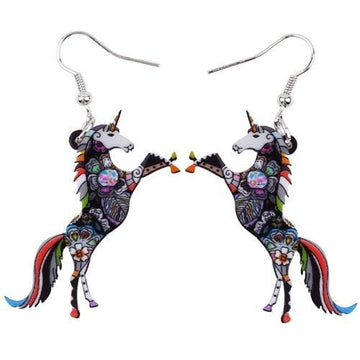 Boucles d'Oreilles Licorne<br> Pendantes - Une Licorne