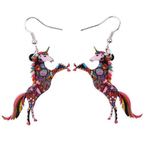Boucles d'Oreilles Licorne<br> Pendantes - Une Licorne