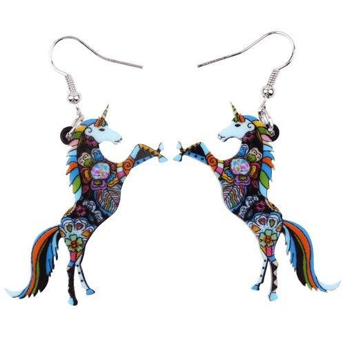 Boucles d'Oreilles Licorne<br> Pendantes - Une Licorne