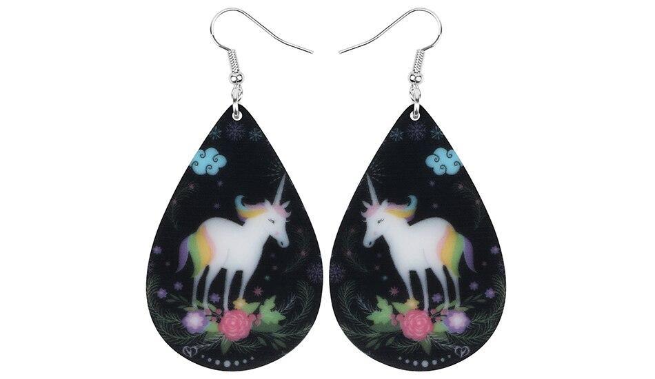Boucles d'Oreilles Licorne<br> Pendantes - Une Licorne