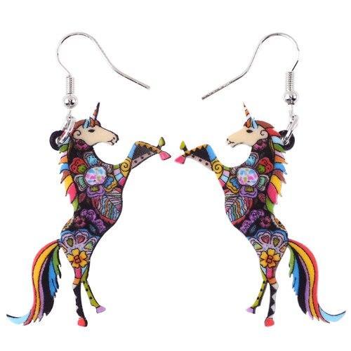 Boucles d'Oreilles Licorne<br> Pendantes - Une Licorne