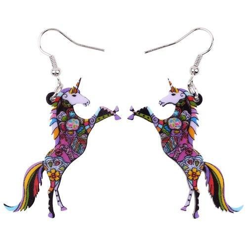 Boucles d'Oreilles Licorne<br> Pendantes - Une Licorne