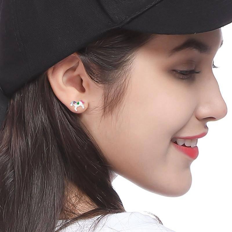 Boucles d'Oreilles Licorne<br> Petite Fille - Une Licorne