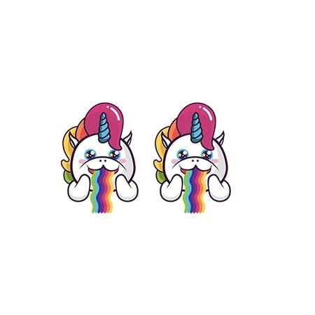 Boucles d'Oreilles Licorne<br> Qui Vomit - Une Licorne