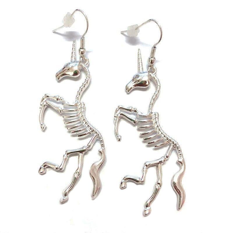 Boucles d'Oreilles Licorne<br> Squelette - Une Licorne