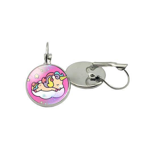 Boucles d'Oreilles Licorne<br> Sur un Nuage - Une Licorne