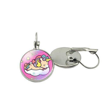 Boucles d'Oreilles Licorne<br> Sur un Nuage - Une Licorne
