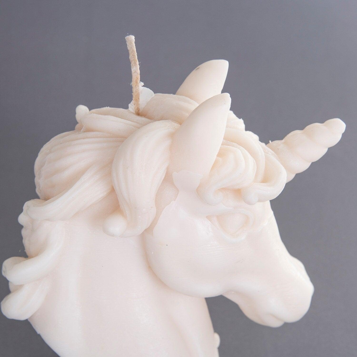 Bougie d'anniversaire cheval licorne blanche