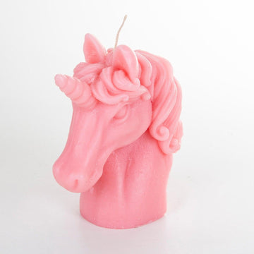 Bougie d'anniversaire en forme de licorne rose