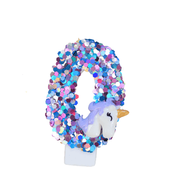 Bougie licorne à paillettes