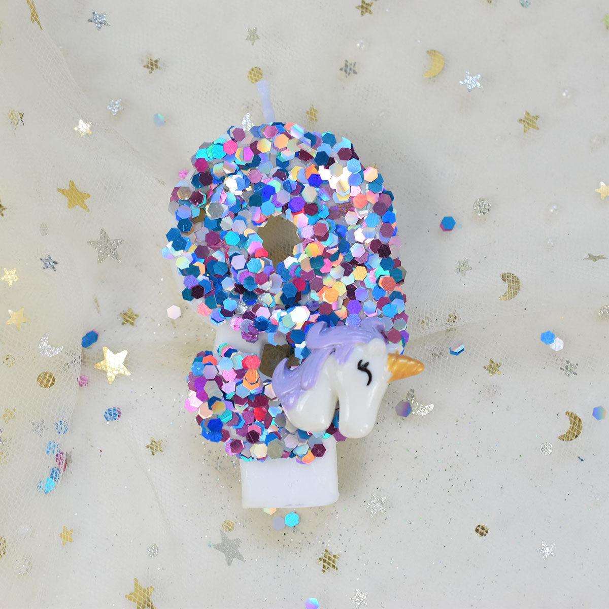 Bougie licorne à paillettes - Licorne