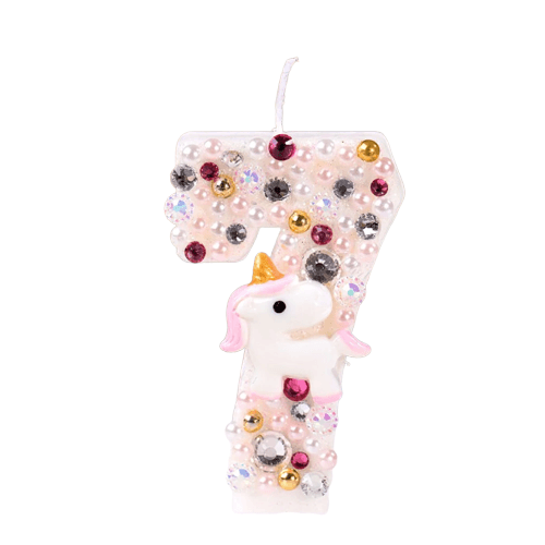 Bougie licorne anniversaire chiffre