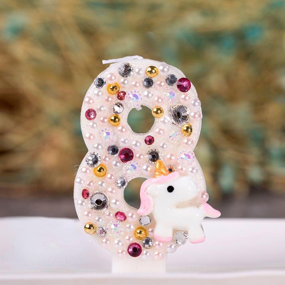 Bougie licorne anniversaire chiffre - Licorne