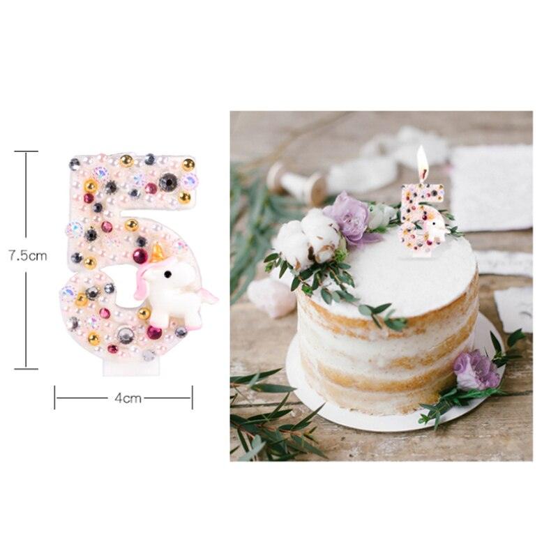 Bougie licorne anniversaire chiffre - Licorne
