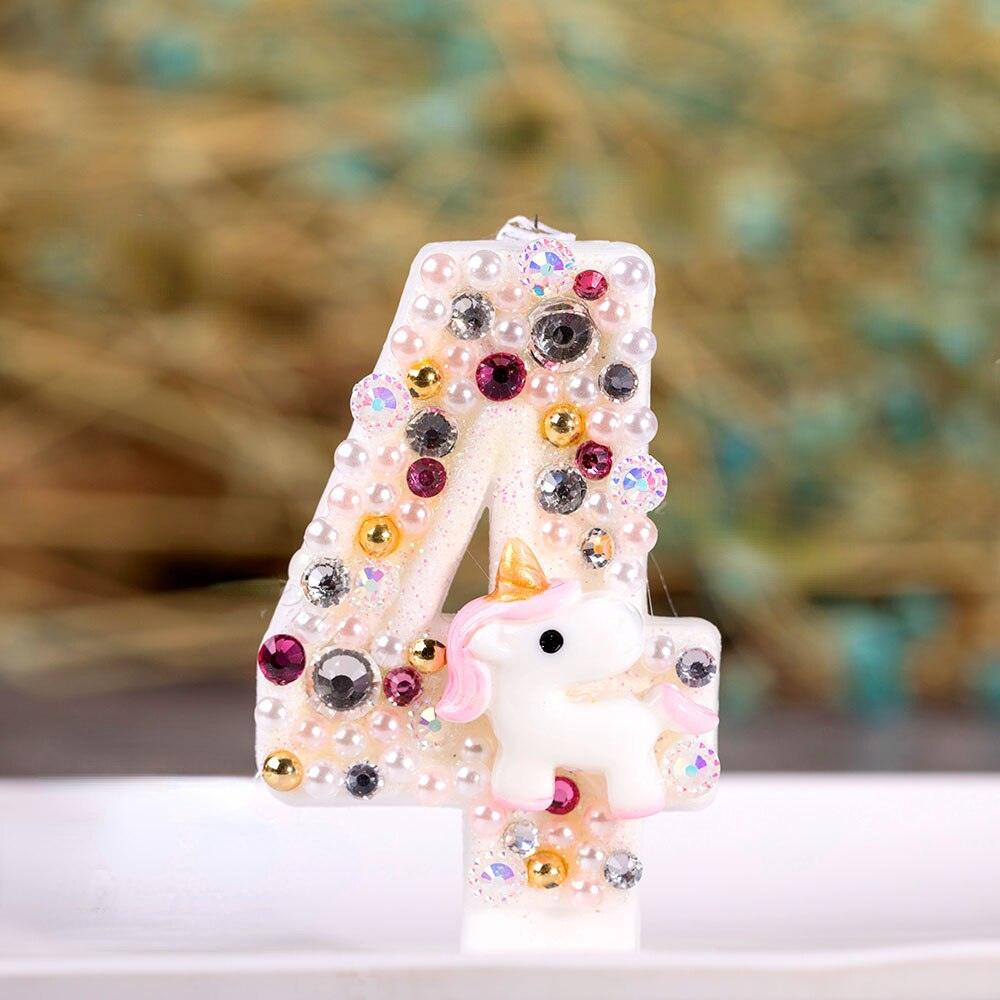 Bougie licorne anniversaire chiffre - Licorne