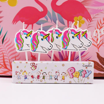 Bougies anniversaire licorne festif  multicolores