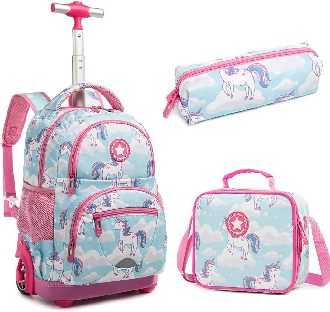 Cartable licorne 3 en 1 avec tirette et roulettes