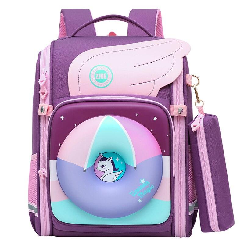 Cartable licorne orthopédique avec une trousse