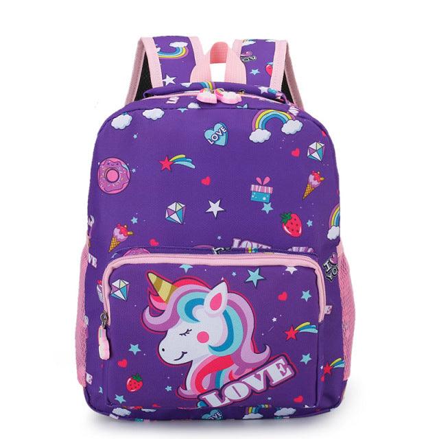 Cartable licorne sans roulette violet