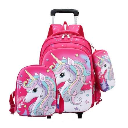 Cartable roulette licorne 3 en 1