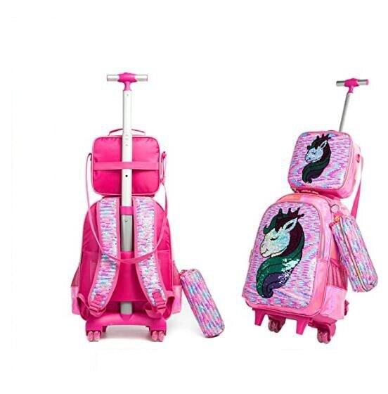 Cartable roulette licorne sequins - Licorne