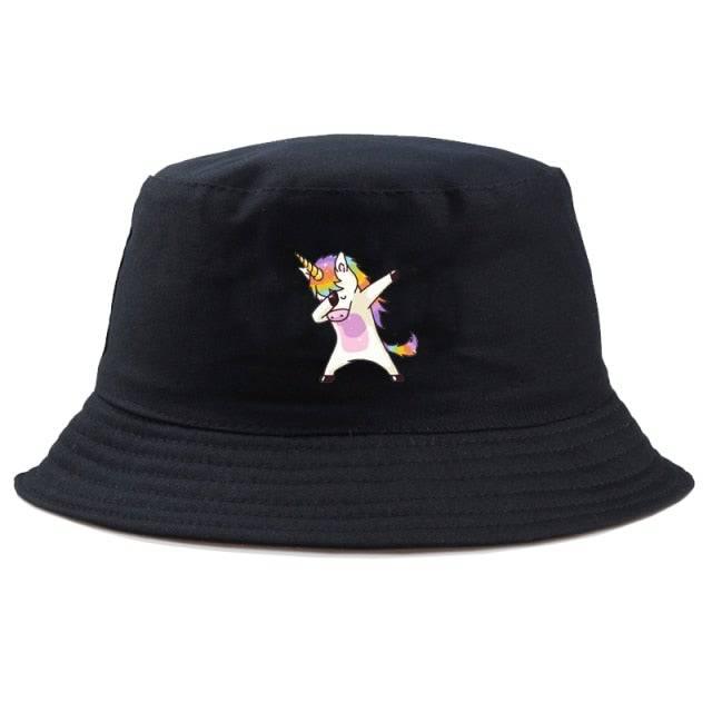 Chapeau De Pêche Noir Licorne Qui Dab - Licorne