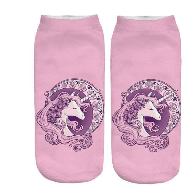 Chaussettes Licorne Fille Roses - Une Licorne