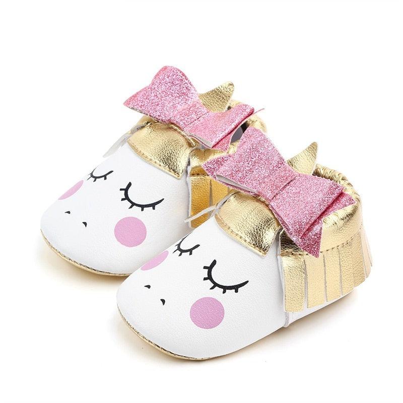 Chaussons Cuir Bébé Licorne - Licorne