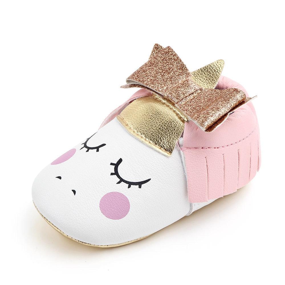Chaussons Cuir Bébé Licorne - Licorne