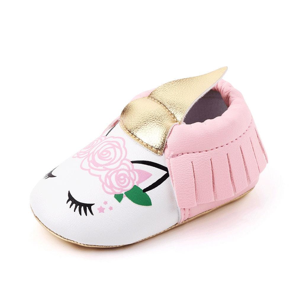 Chaussons Cuir Bébé Licorne - Licorne
