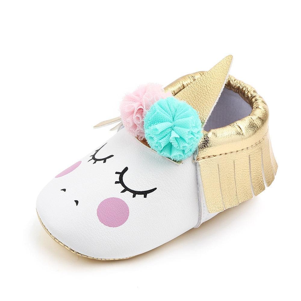 Chaussons Cuir Bébé Licorne - Licorne