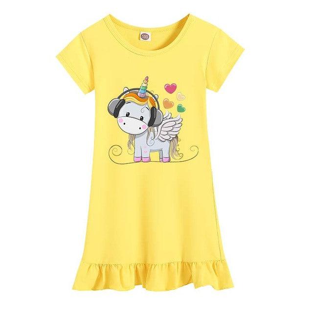 Chemise de nuit en molleton licorne