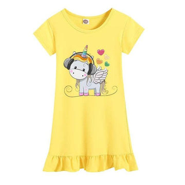 Chemise de nuit en molleton licorne