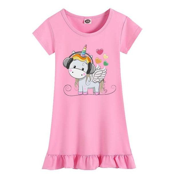 Chemise de nuit en molleton licorne - Licorne