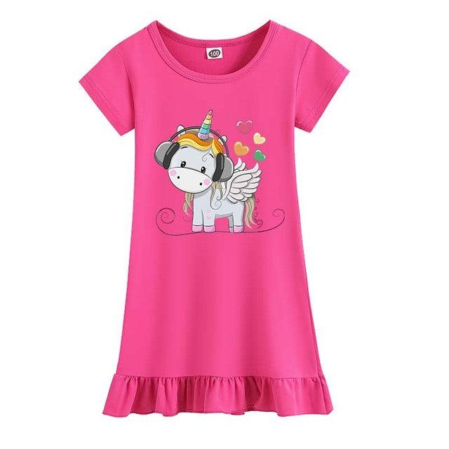 Chemise de nuit en molleton licorne - Licorne