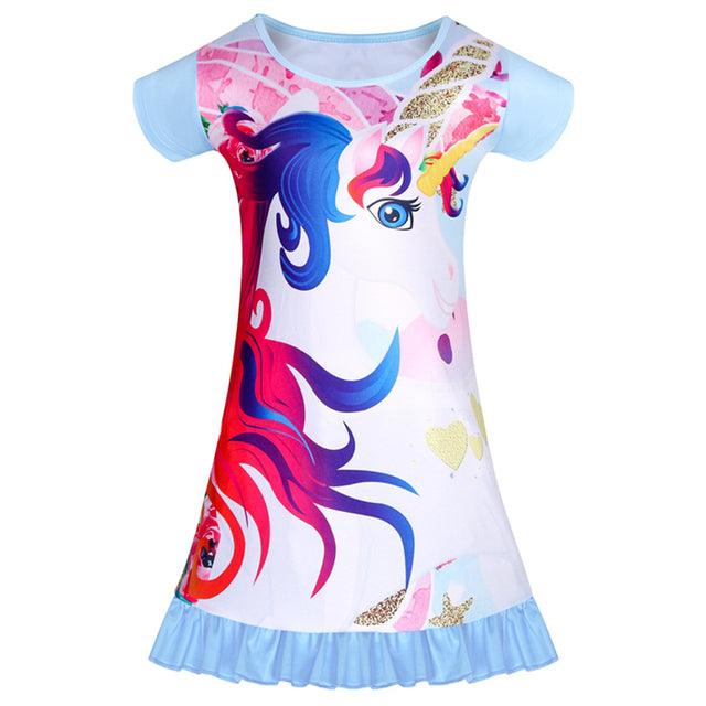 Chemise de nuit été licorne fille