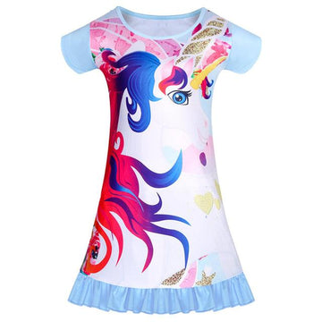 Chemise de nuit été licorne fille