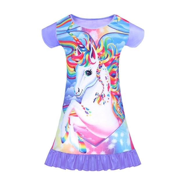 Chemise de nuit été licorne fille - Licorne