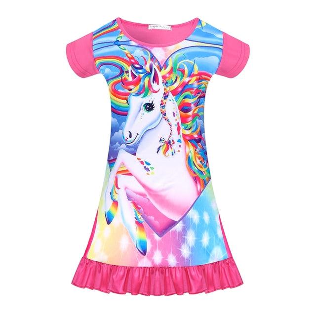Chemise de nuit été licorne fille - Licorne