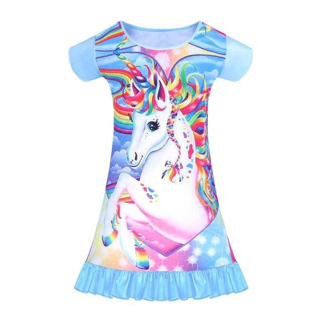 Chemise de nuit été licorne fille - Licorne