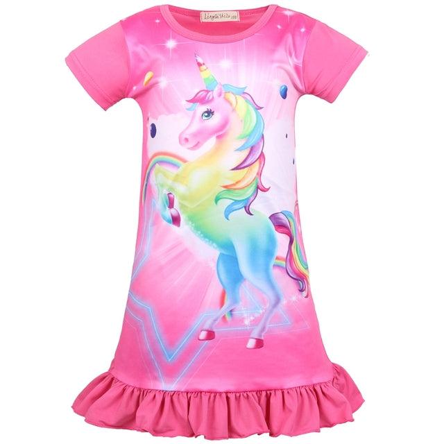 Chemise de nuit été licorne fille - Licorne