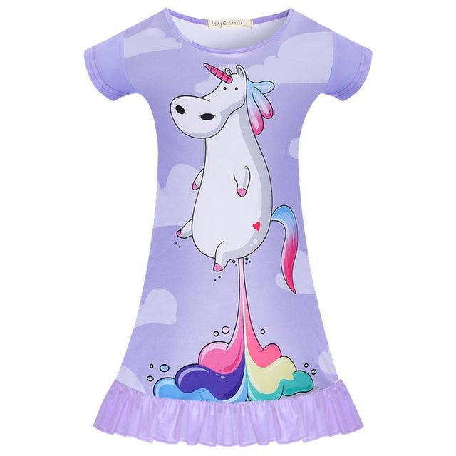 Chemise de nuit été licorne fille - Licorne