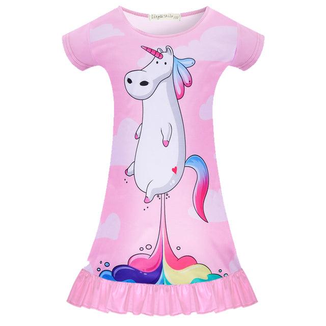 Chemise de nuit été licorne fille - Licorne