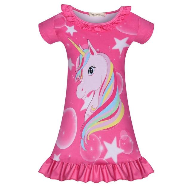 Chemise de nuit été licorne fille - Licorne