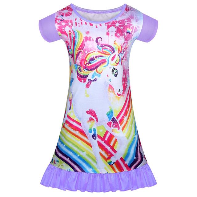 Chemise de nuit été licorne fille - Licorne
