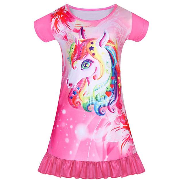 Chemise de nuit été licorne fille - Licorne