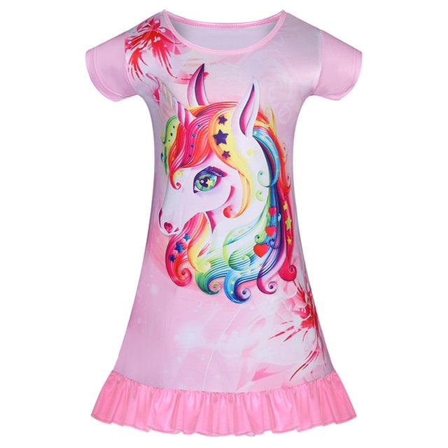 Chemise de nuit été licorne fille - Licorne