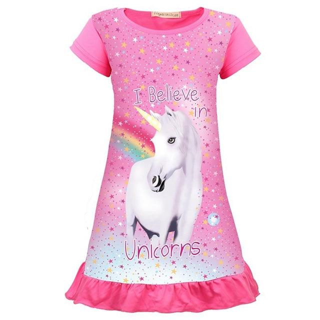 Chemise de nuit évasée licorne