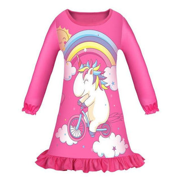 Chemise de nuit hiver licorne fille